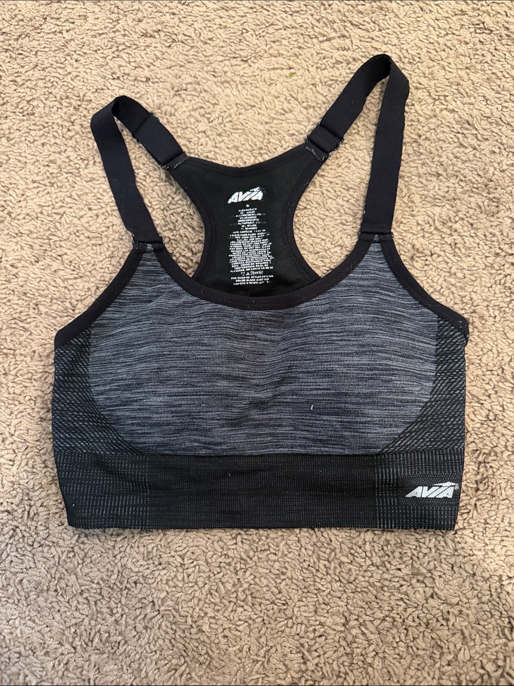 Dark Grey Racerback Sports Bra-M